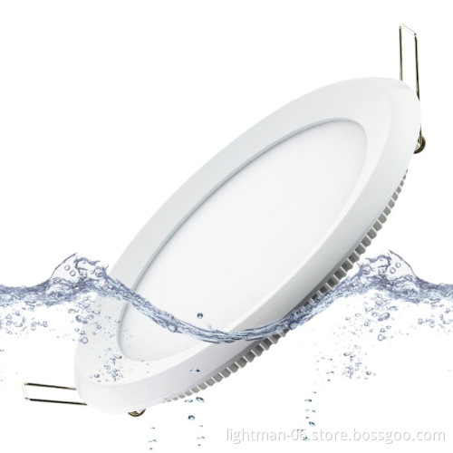 IP65 Waterproof LED Downlight, 15W-30W, 3000K-5000K, Round Recessed Flat Panel Light